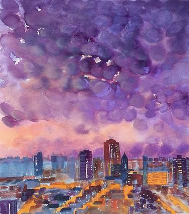 Original Expressionism Cities Paintings by Magdalena Kalieva