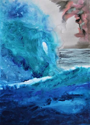 Print of Expressionism Seascape Paintings by Magdalena Kalieva