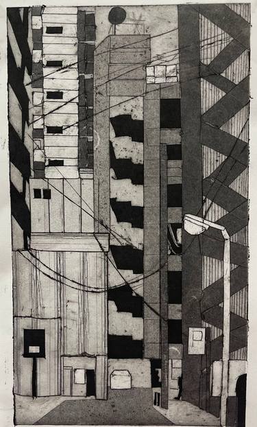 Original Abstract Architecture Mixed Media by Anastasiia Tarasiuk