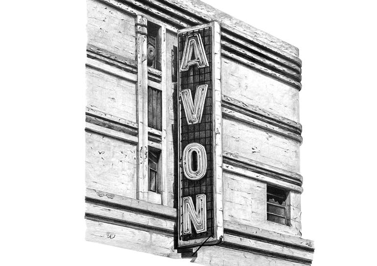 Original Art Deco Architecture Drawing by Katherine Mcgowan
