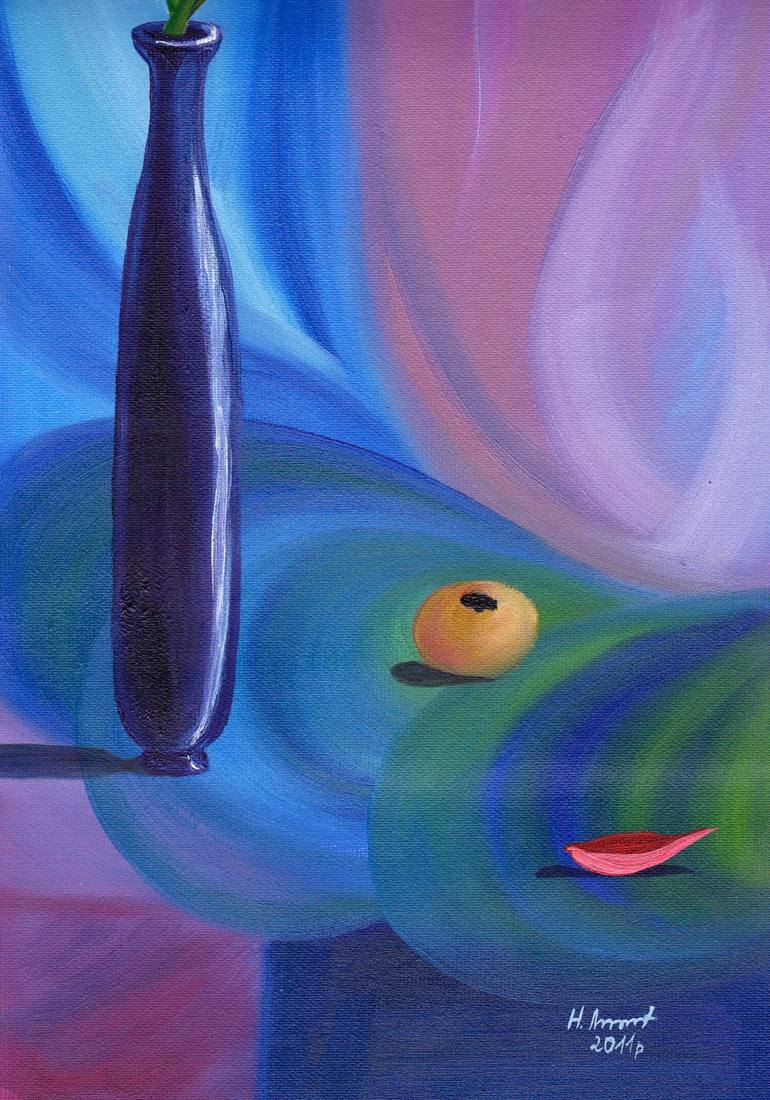 Original Minimalism Floral Painting by Nataliia Shpyrka