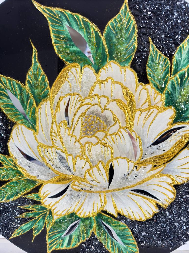 Original Art Deco Floral Mixed Media by Maryna Daar
