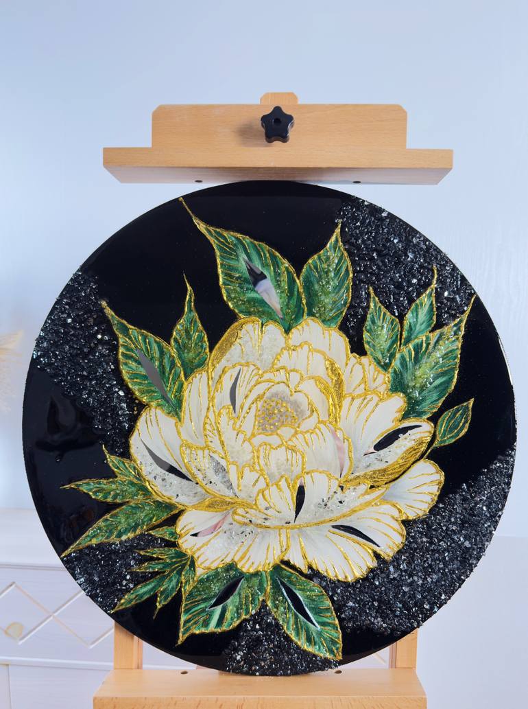 Original Art Deco Floral Mixed Media by Maryna Daar