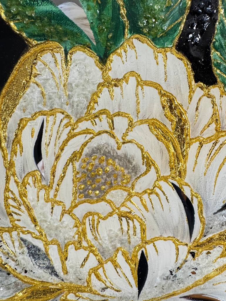 Original Art Deco Floral Mixed Media by Maryna Daar