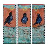 Blackbirds Sing - Triptych by Kate Cohen
