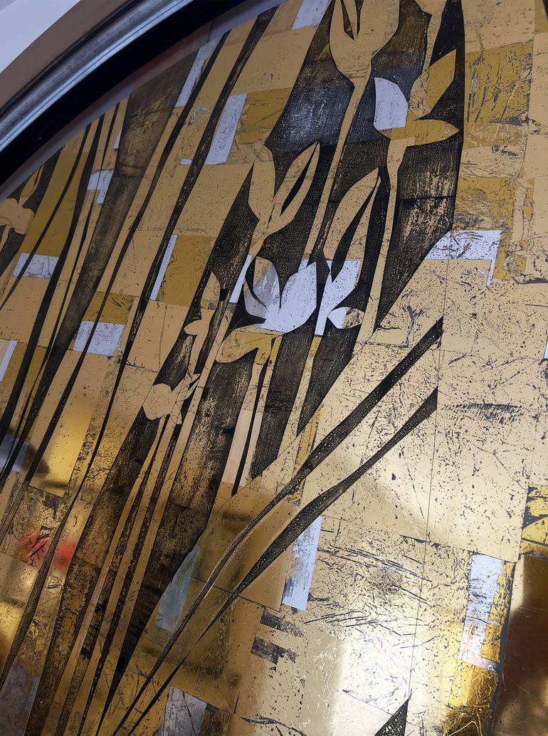 Original Art Deco Botanic Painting by Arev Petrosyan