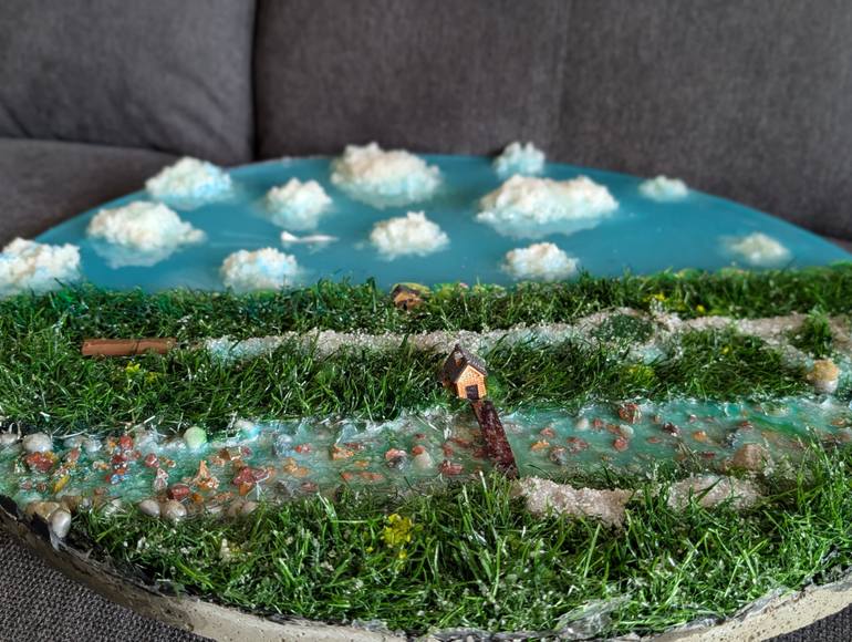 Original Art Nouveau Landscape Mixed Media by Deshna Jain