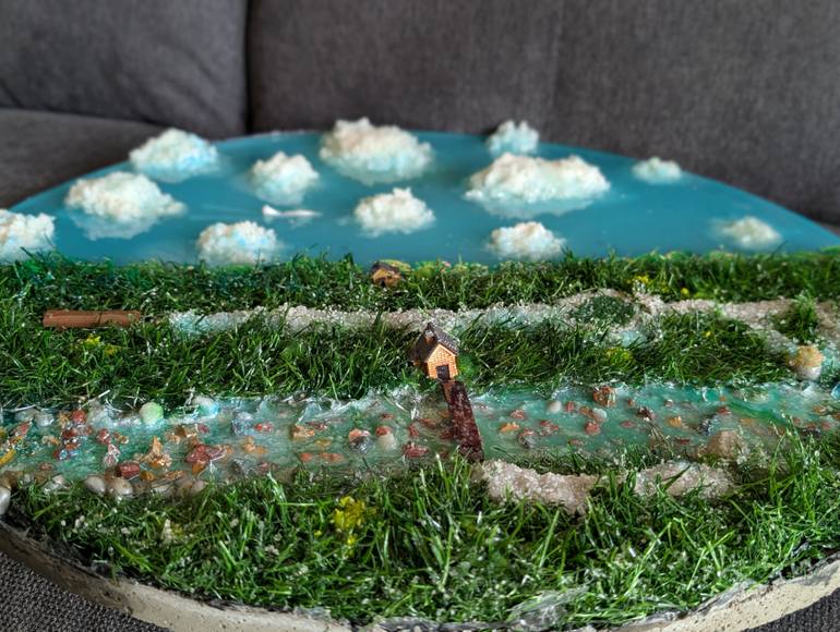 Original Art Nouveau Landscape Mixed Media by Deshna Jain