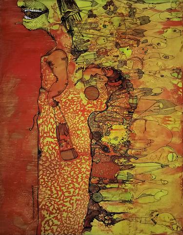 Original Conceptual Fantasy Mixed Media by Kirin Arts