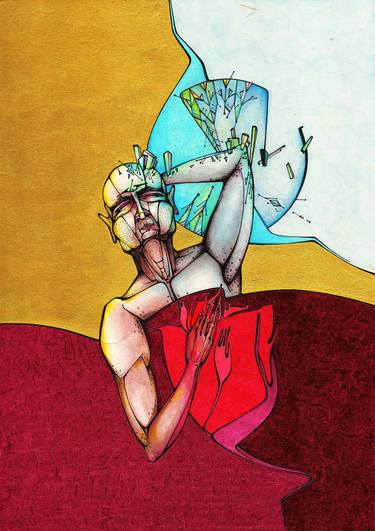 Original Symbolism Fantasy Mixed Media by Kirin Arts