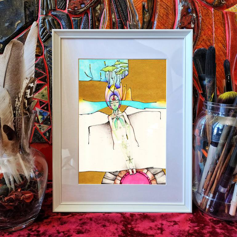 Original Symbolism Fantasy Mixed Media by Kirin Arts