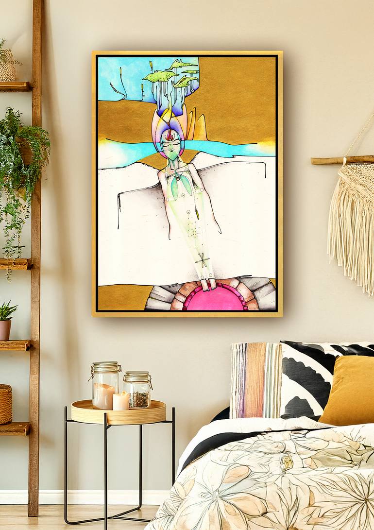 Original Symbolism Fantasy Mixed Media by Kirin Arts