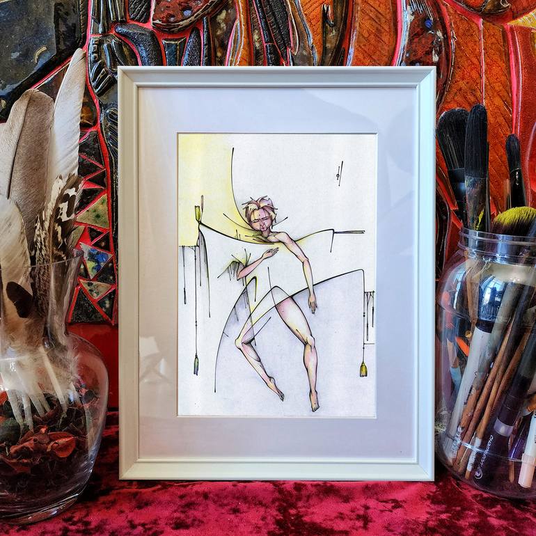Original Symbolism Fantasy Mixed Media by Kirin Arts