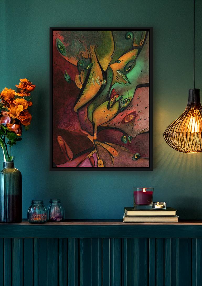 Original Symbolism Fantasy Mixed Media by Kirin Arts