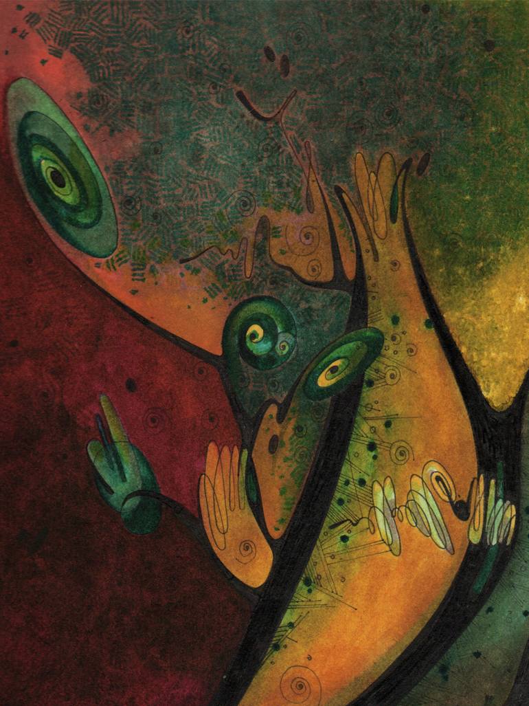 Original Symbolism Fantasy Mixed Media by Kirin Arts