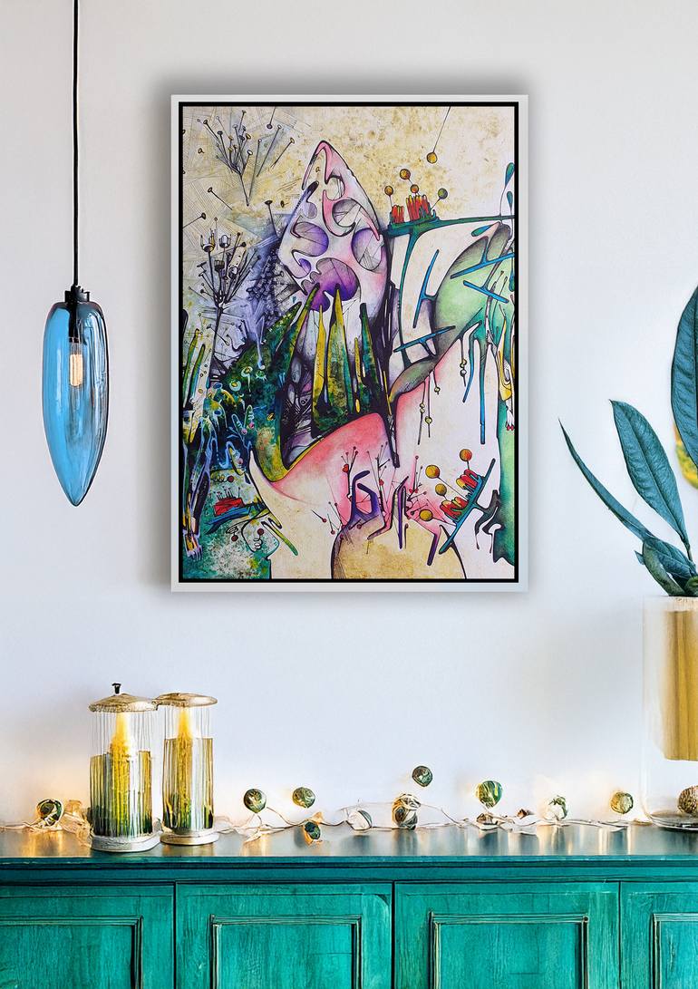 Original Symbolism Fantasy Mixed Media by Kirin Arts