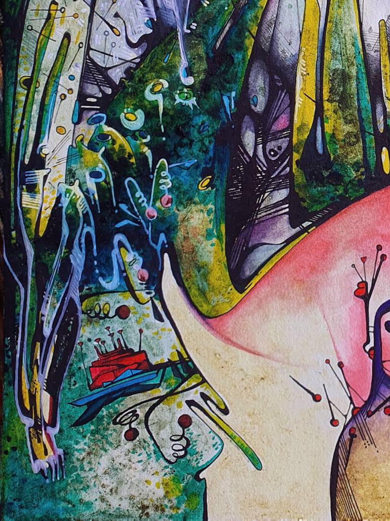 Original Symbolism Fantasy Mixed Media by Kirin Arts