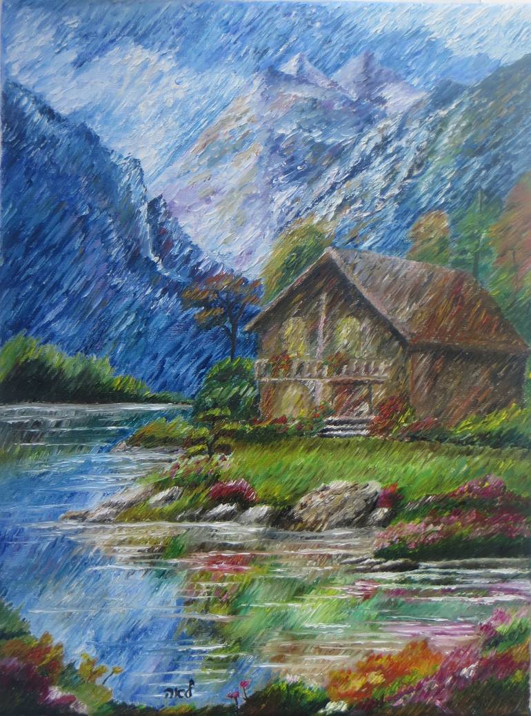 Original Expressionism Landscape Painting by Leah Vil