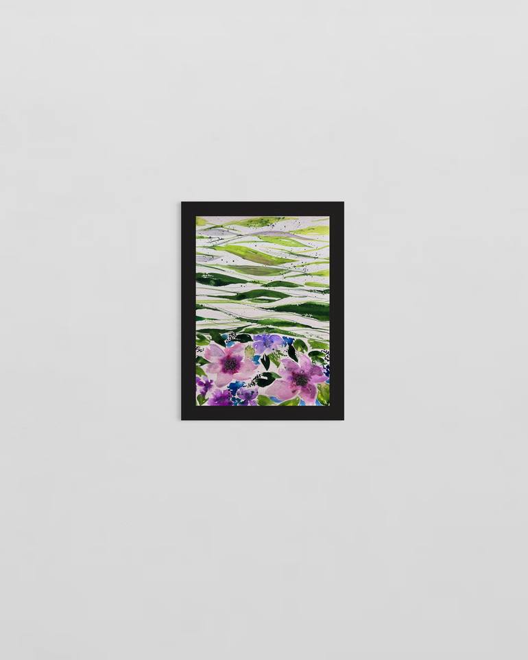 Original Abstract Floral Painting by Tetiana Romanenko