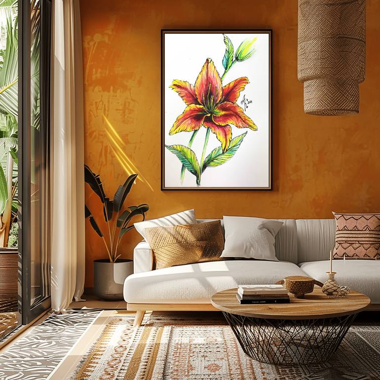 Original Art Deco Botanic Painting by Anastasia Kokler
