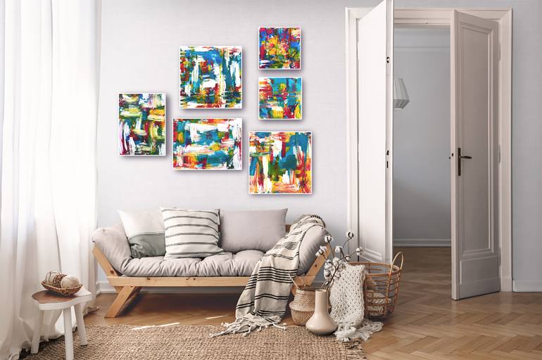 Original Algorithmic Abstract Painting by Anastasia Kokler