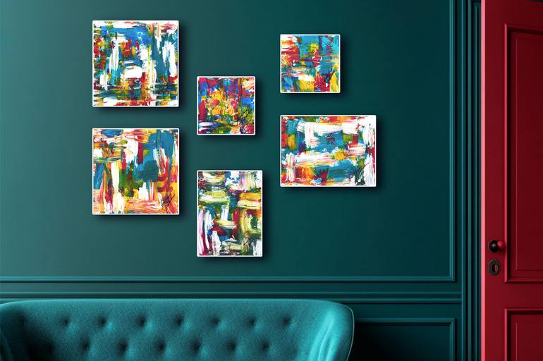Original Algorithmic Abstract Painting by Anastasia Kokler