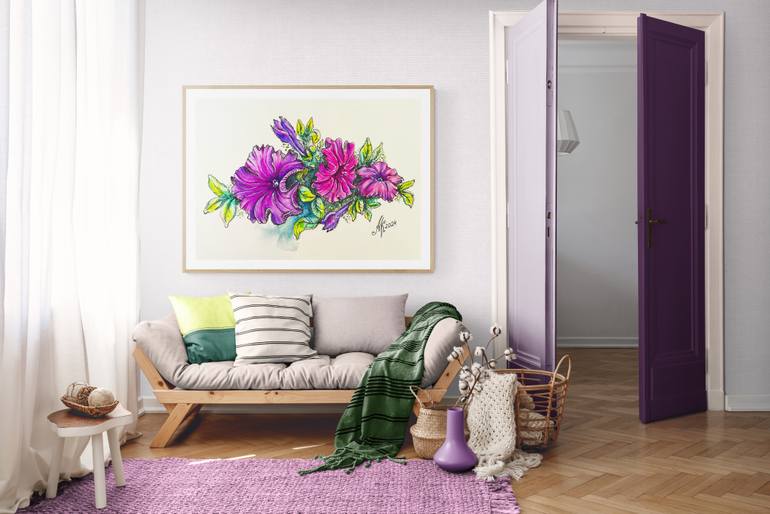 Original Art Nouveau Botanic Painting by Anastasia Kokler