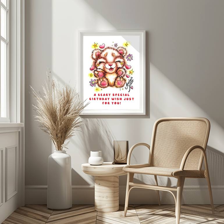 Original Abstract Expressionism Animal Painting by Anastasia Kokler