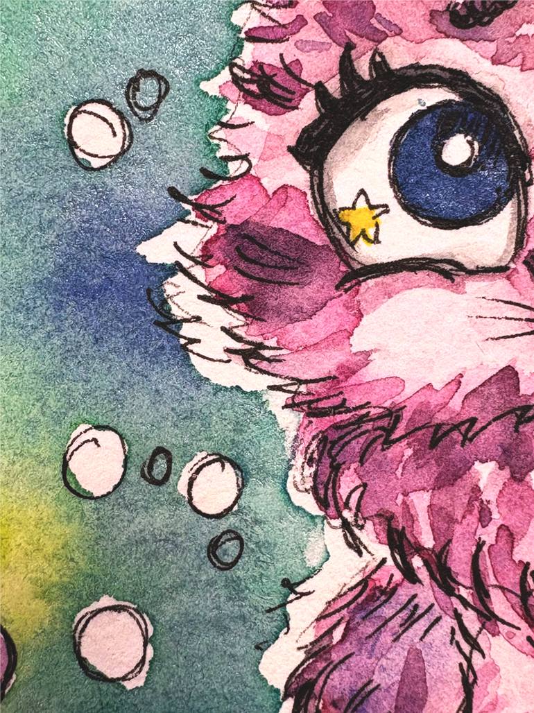 Original Color Field Painting Cats Painting by Anastasia Kokler