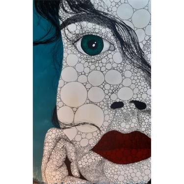 Original Geometric Women Drawings by Imre Mihaly