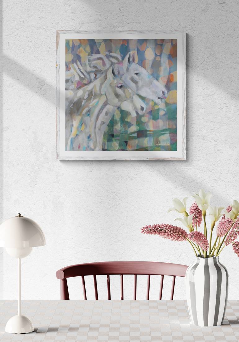 Original Abstract Animal Painting by Kristina Lumae Znidarsic