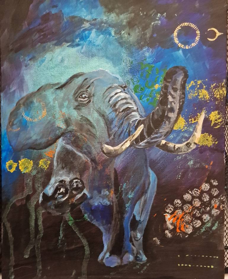 Original Abstract Animal Painting by Irina Caby
