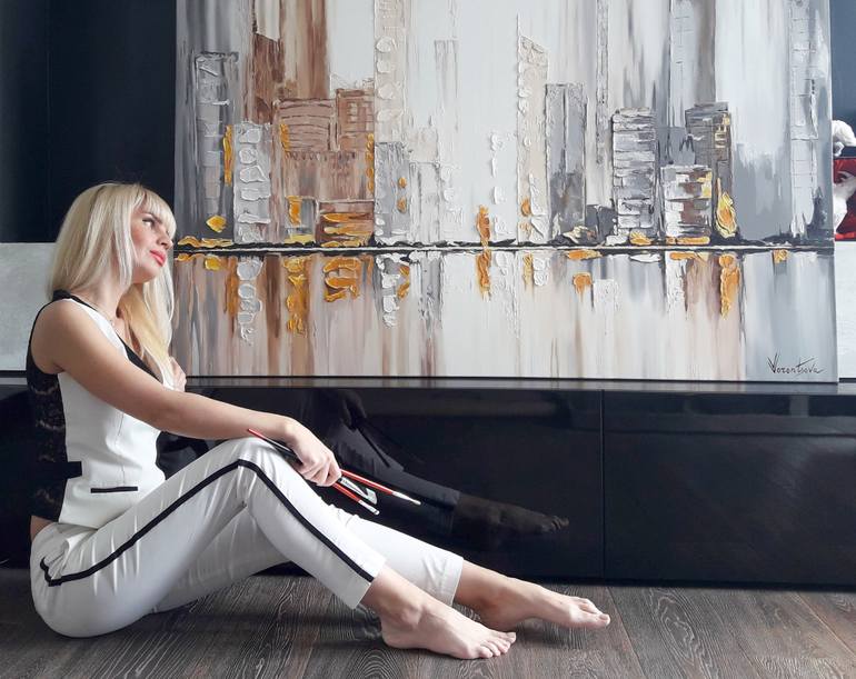 Original Abstract Architecture Mixed Media by Viki Vorontsova