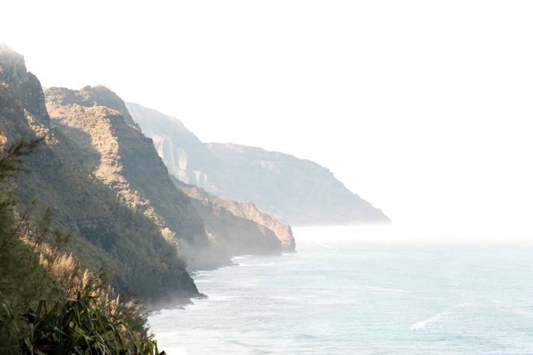 Original Beach Photography by Caroline Pacula | Installation Art Art on Paper | Na Pali Coast - Kauai Coastal Cliffs Photography - Fine Art Print