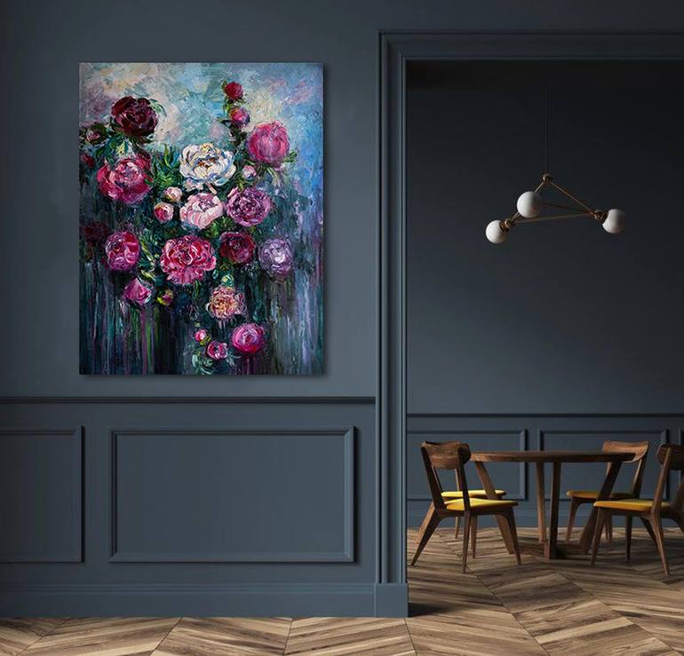 Original Impressionism Floral Painting by Mily Art