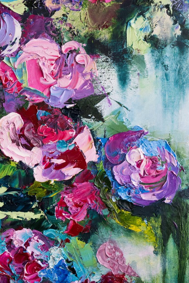 Original Impressionism Floral Painting by Mily Art