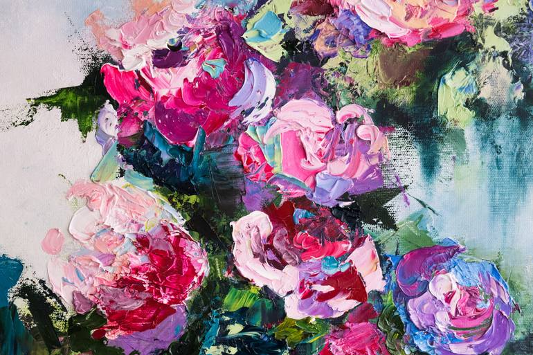 Original Impressionism Floral Painting by Mily Art