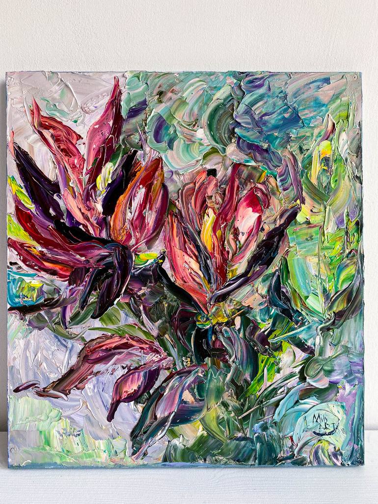 Original Abstract Expressionism Botanic Painting by Mily Art