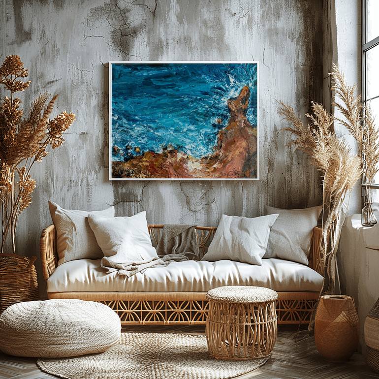 Original Impressionism Seascape Painting by Mily Art