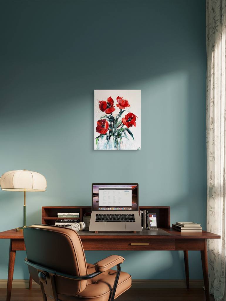 Original Abstract Expressionism Floral Painting by Mily Art