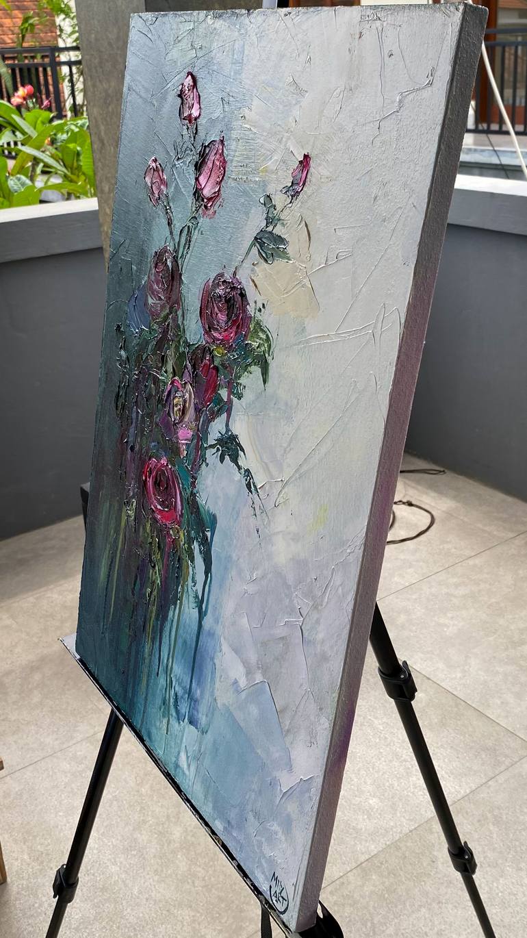Original Abstract Floral Painting by Mily Art