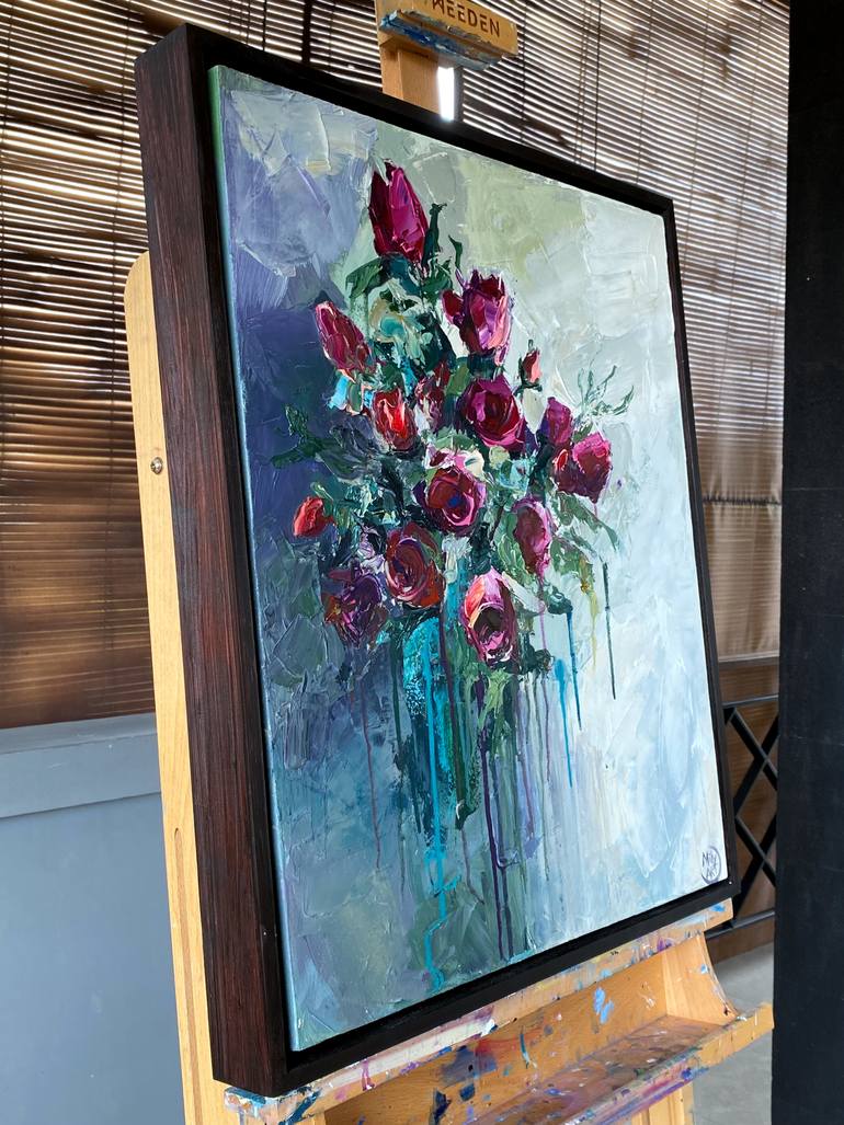 Original Abstract Floral Painting by Mily Art