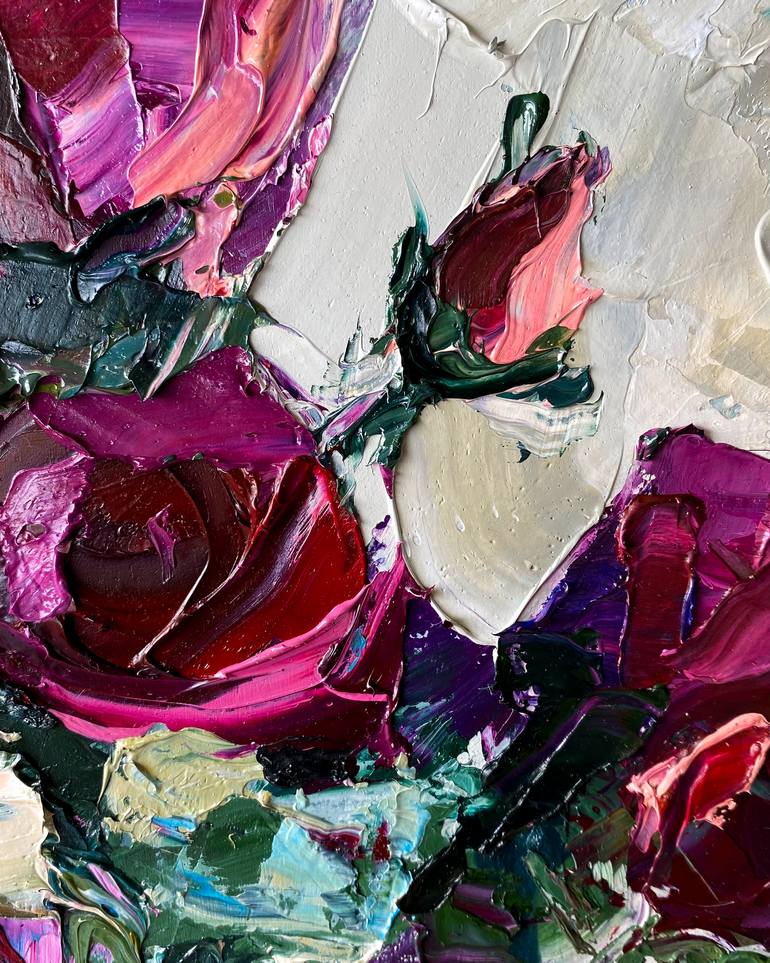 Original Abstract Floral Painting by Mily Art