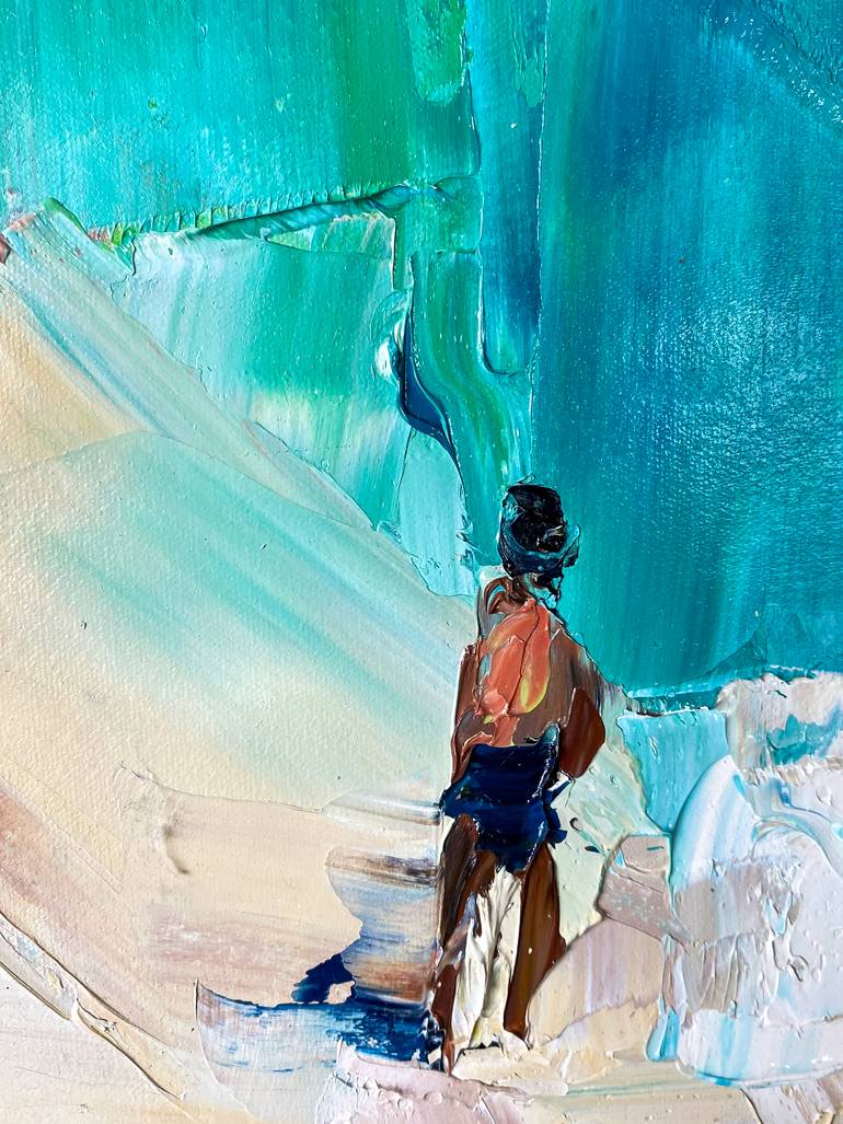Original Expressionism Beach Painting by Mily Art