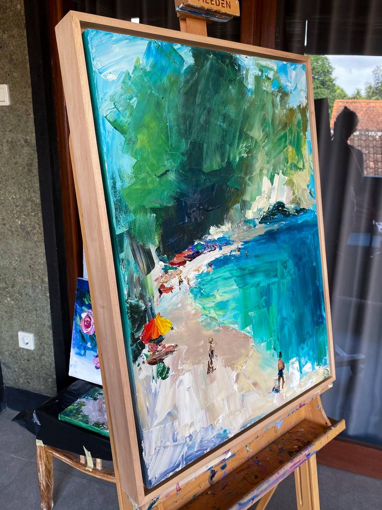 Original Expressionism Beach Painting by Mily Art