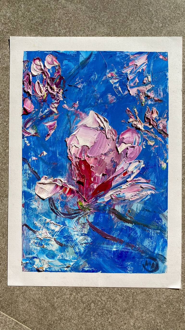Original Abstract Floral Painting by Mily Art