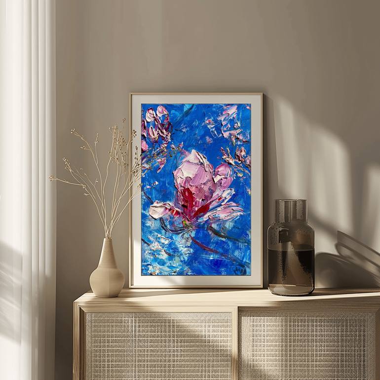Original Abstract Floral Painting by Mily Art