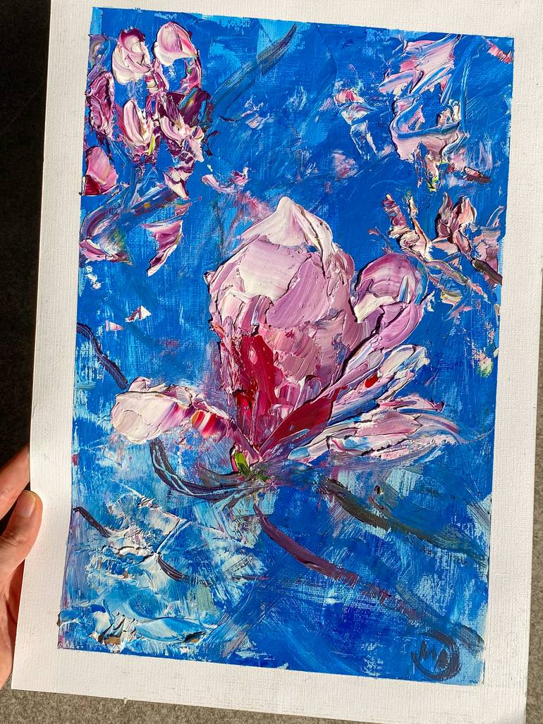Original Abstract Floral Painting by Mily Art