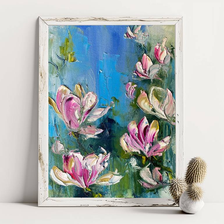 Original Abstract Floral Painting by Mily Art