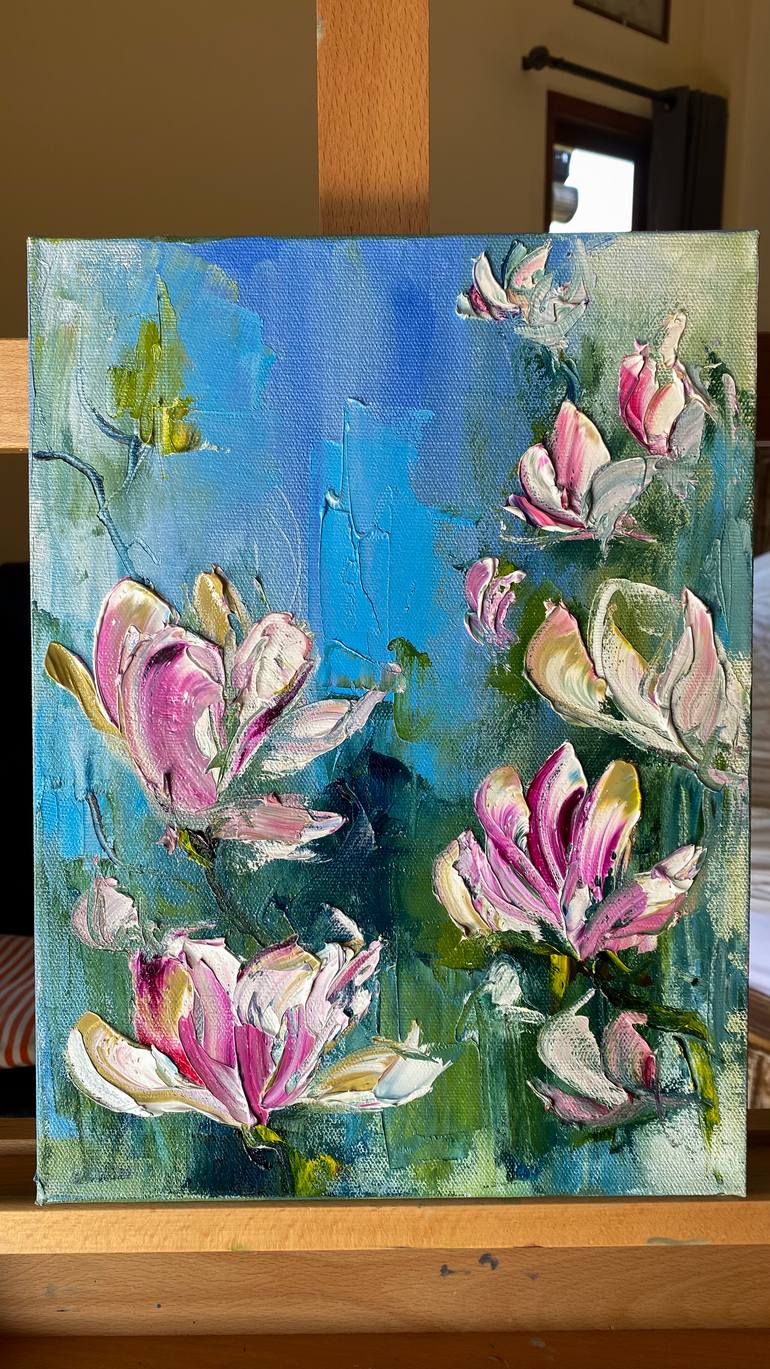 Original Abstract Floral Painting by Mily Art